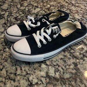 Converse Women’s All Star Shoreline Low Top Slip On Shoes Black & White Size 9.